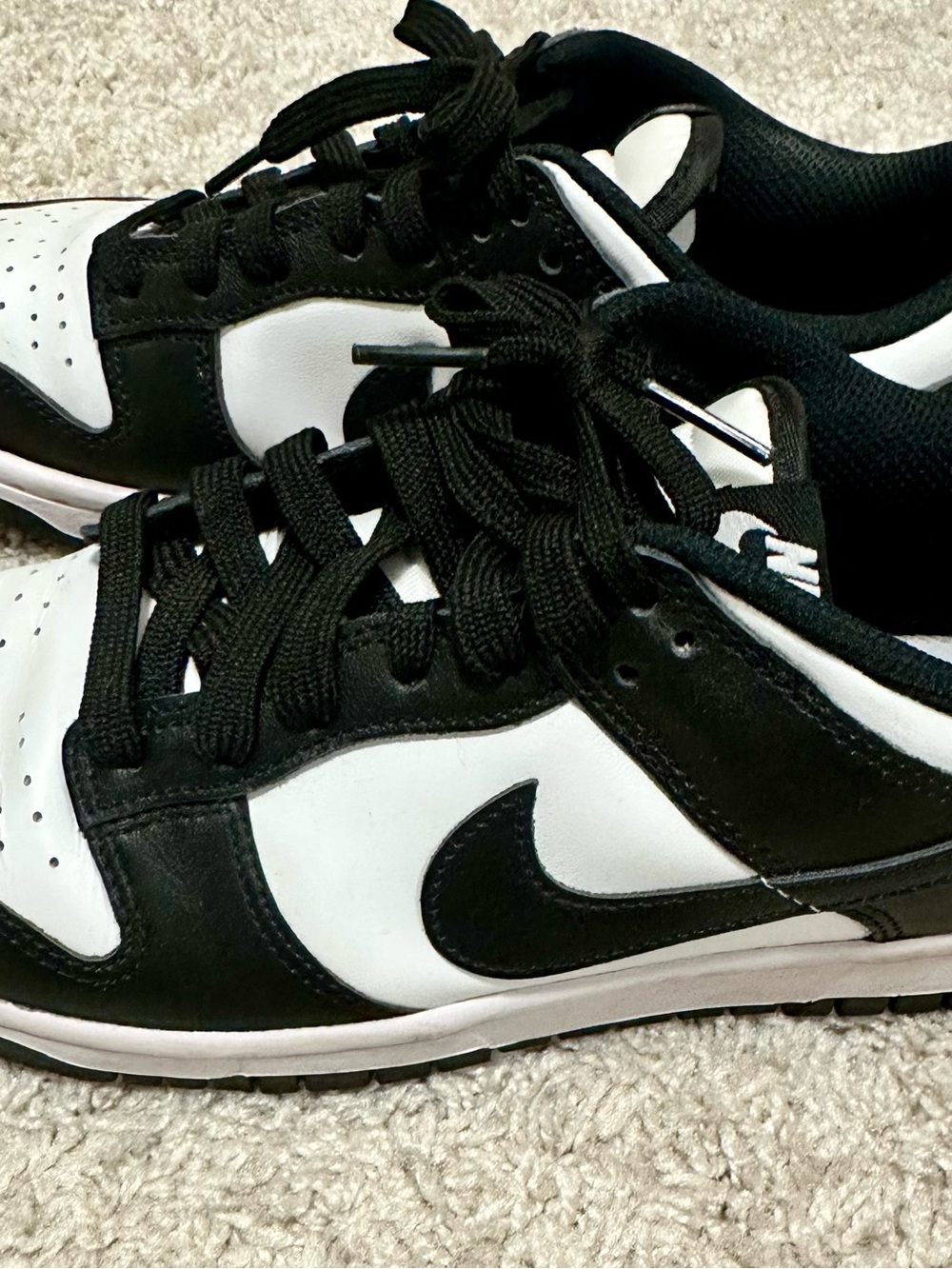 Nike Black and White Low-Cut Swoosh Sneakers